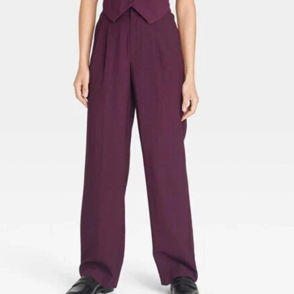 A New Day Burgundy Trouser Pants - Picture 1 of 3